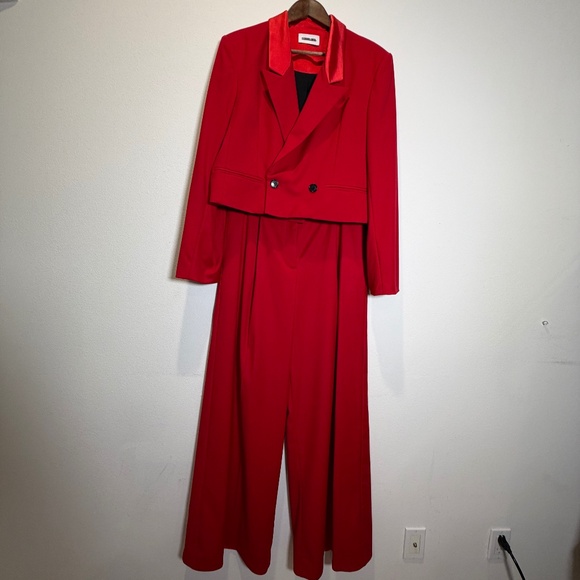 Size: XL Red Saint Art New York Suit Cropped Blazer New - Picture 1 of 8